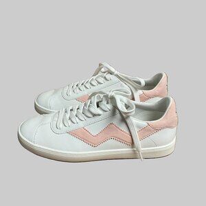 Stuart Weitzman white and pink Daryl sneakers, size 9, NEW IN BOX!